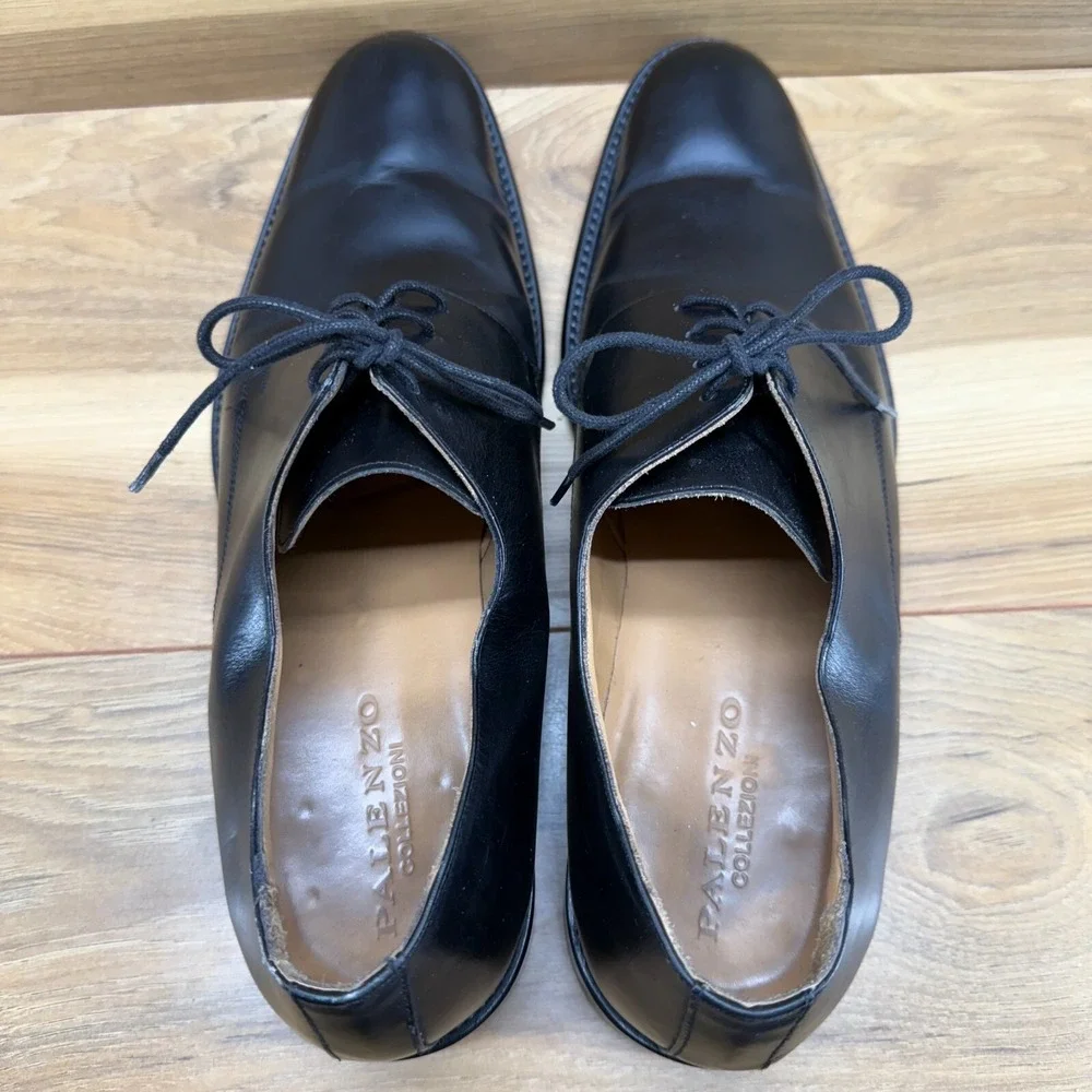 Palenzo Collezioni Mens Oxfords Size 10 Black Leather‎ Lace Up Dress Shoes
